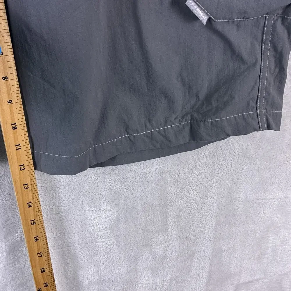 VTG No Fear Cargo Shorts Mens XL Gray Nylon Utility Skate Outdoor Grunge Y2K
